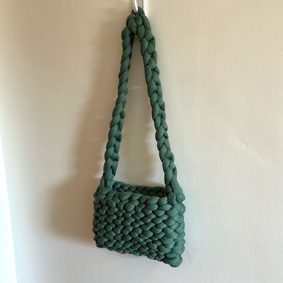 Handmade Chunky Knit Shoulder Bag Unique Hippie Boho Artsy - Picture 9 of 9